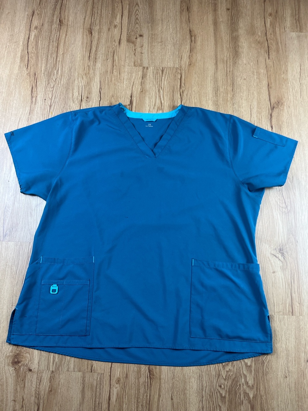 Carhartt Force Scrub Top Women’s 3X Deep Turquoise Blue Medical Uniform